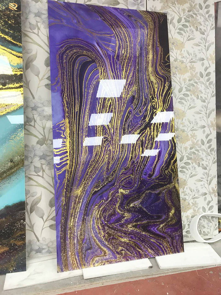 Purple marble slab one-stop solution foshan building materials shiny gold large format luxury home hotel decor wall floor tiles