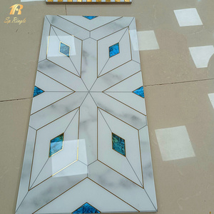 Springletile light luxury classichome Foshan design gold white and blue patio backsplash kitchen Bathroom tile walls and floors