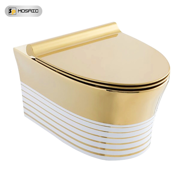 European And American Modern Golden Patterned Texture Bathroom Bidet Series Luxury bathroom ceramic toilet