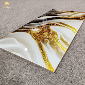 Shiny gold vein white marble tile patterned glossy ceramic wholesale luxury hotel lobby decorative porcelain floor tiles