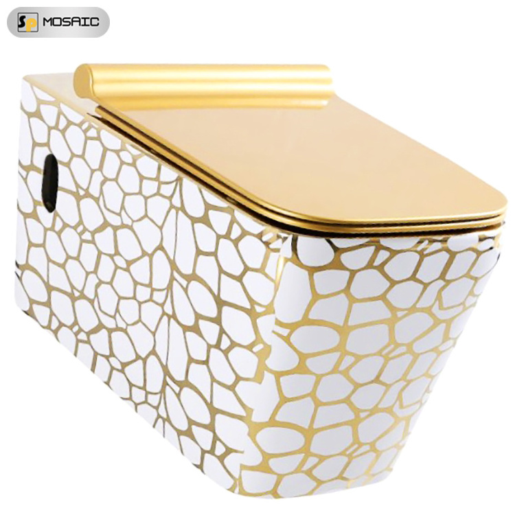 European And American Modern Golden Patterned Texture Bathroom Bidet Series Luxury bathroom ceramic toilet