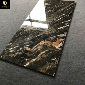 Springletile luxury guest bathroom non-slip indoor black gold glitter marble decorative polished glazed tile