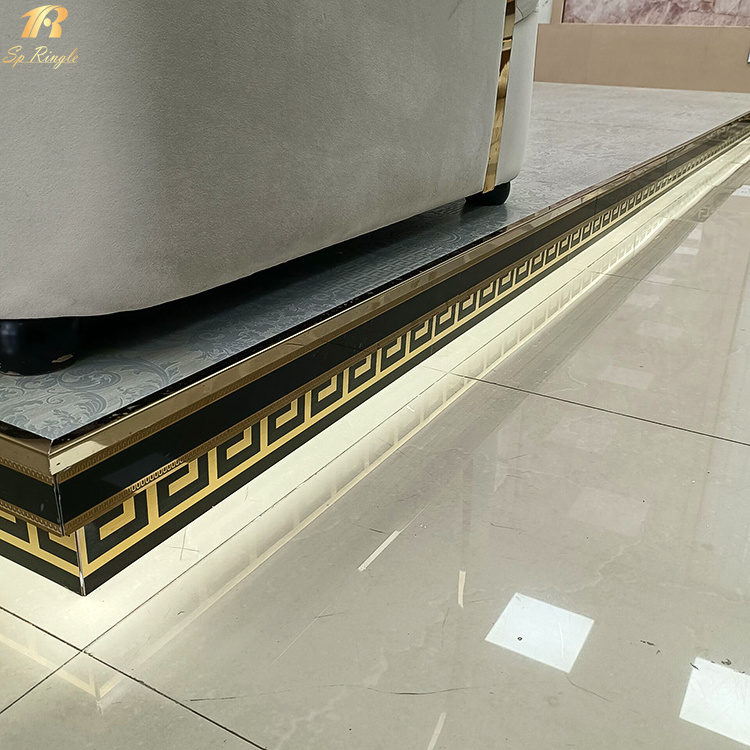 Springletile italian bedroom decorative tile strips golden Foshan matt terrazzo tiles for living room ceramic border tile