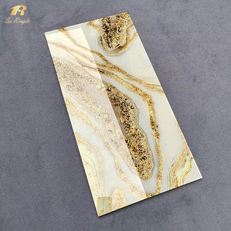 Springletile italian onyx stone gold ceramic white tiles Foshan wall pattern luxury decorative bathroom custom tile for hotel