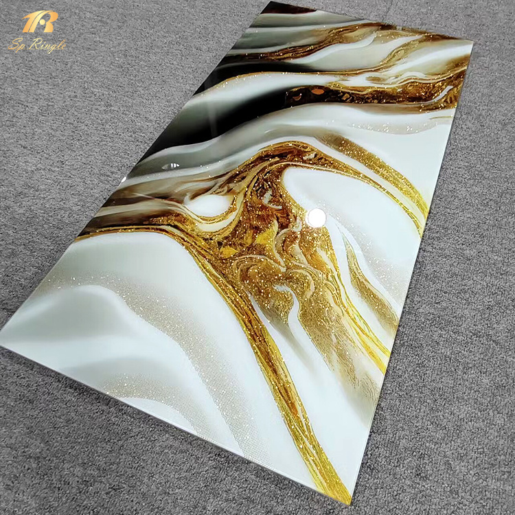 Shiny gold vein white marble tile patterned glossy ceramic wholesale luxury hotel lobby decorative porcelain floor tiles