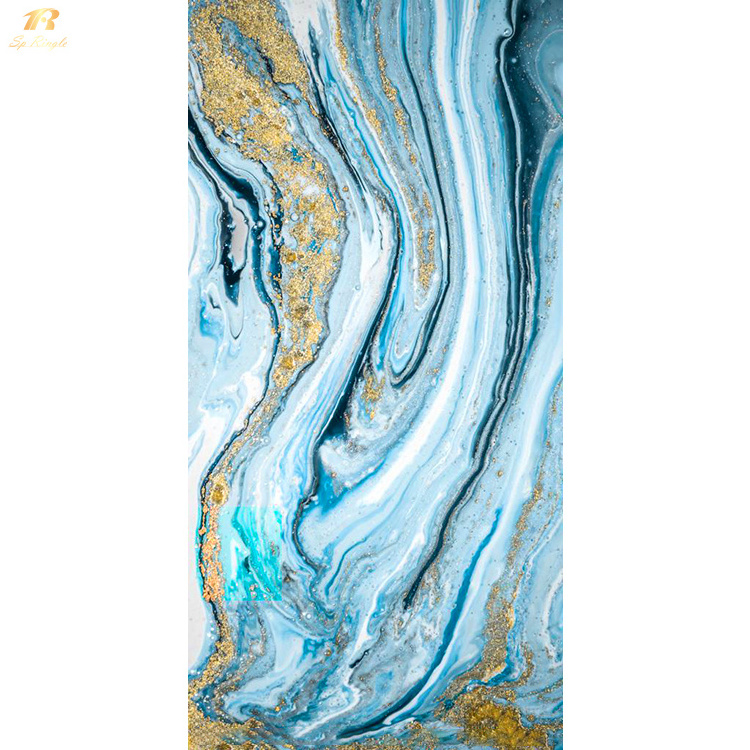 Large gold vein Geode blue onyx bathroom marble floor blue house lobby villa italian marble foshan twall ceramic agate tiles