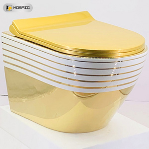 European And American Modern Golden Patterned Texture Bathroom Bidet Series Luxury bathroom ceramic toilet