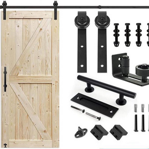 Black Bent Straight Sliding Barn Wood Closet Interior Door Track Rail Hardware Kit Barn Door Track  for 1.5m door