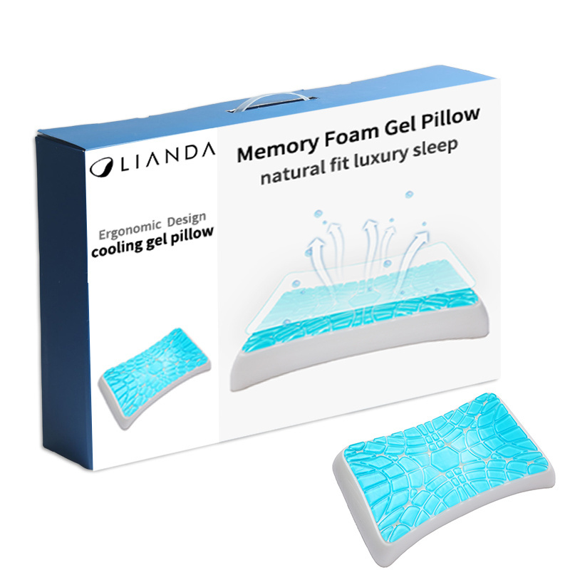 Cooling Memory Foam Pillow Filling Gel Infused Memory Foam with Breathable Bed Pillow Cover for Cool Sleeping