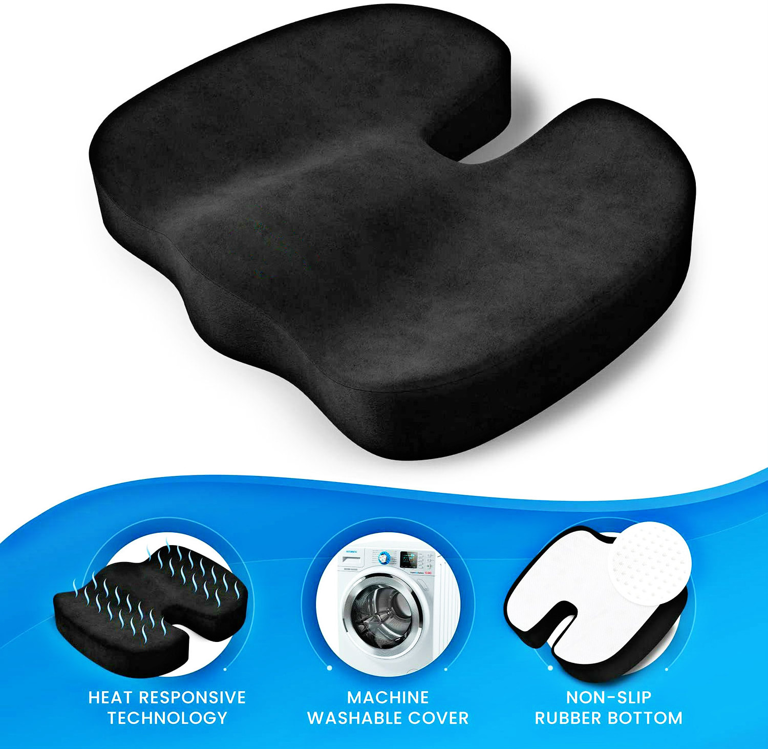 New Rebound Memory Foam Woman Office Gelatum Chair Cushion U-shaped Cool Comfort Cushion Seat Cushion for Beautiful Buttocks Pad