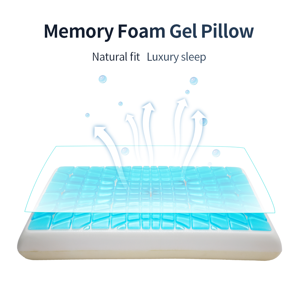 Comfort Relax Cervical Orthopedic Cooling Gel Memory Foam Bed Pillow