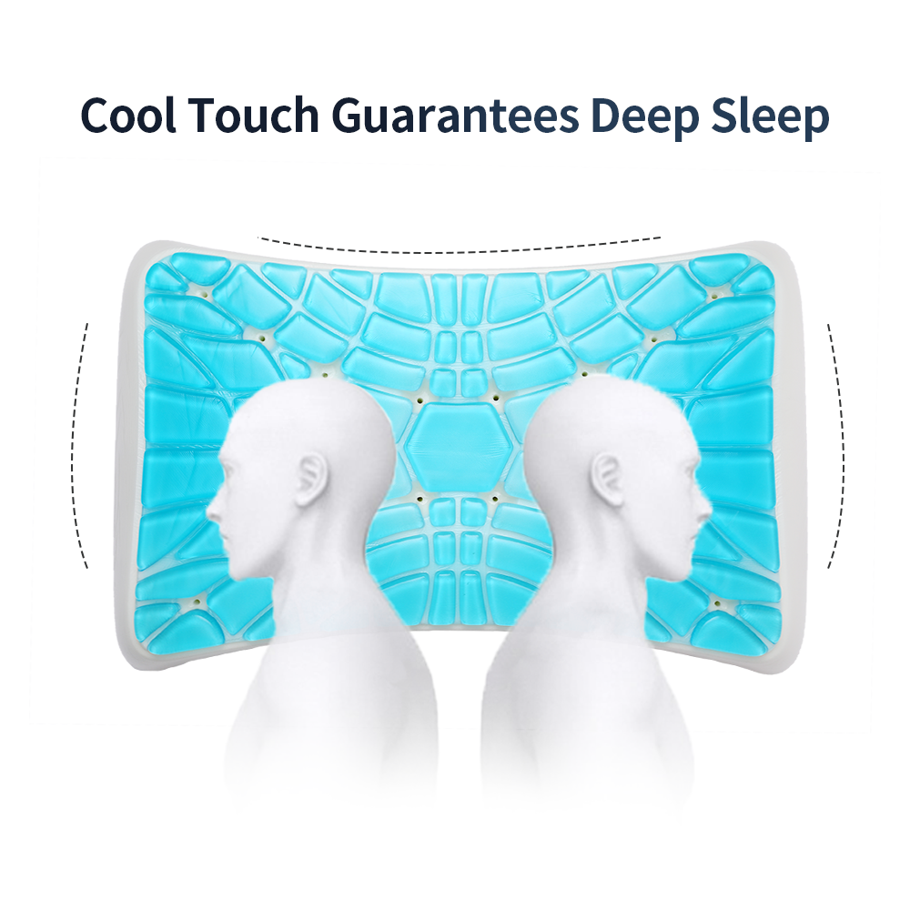 Cooling Memory Foam Pillow Filling Gel Infused Memory Foam with Breathable Bed Pillow Cover for Cool Sleeping