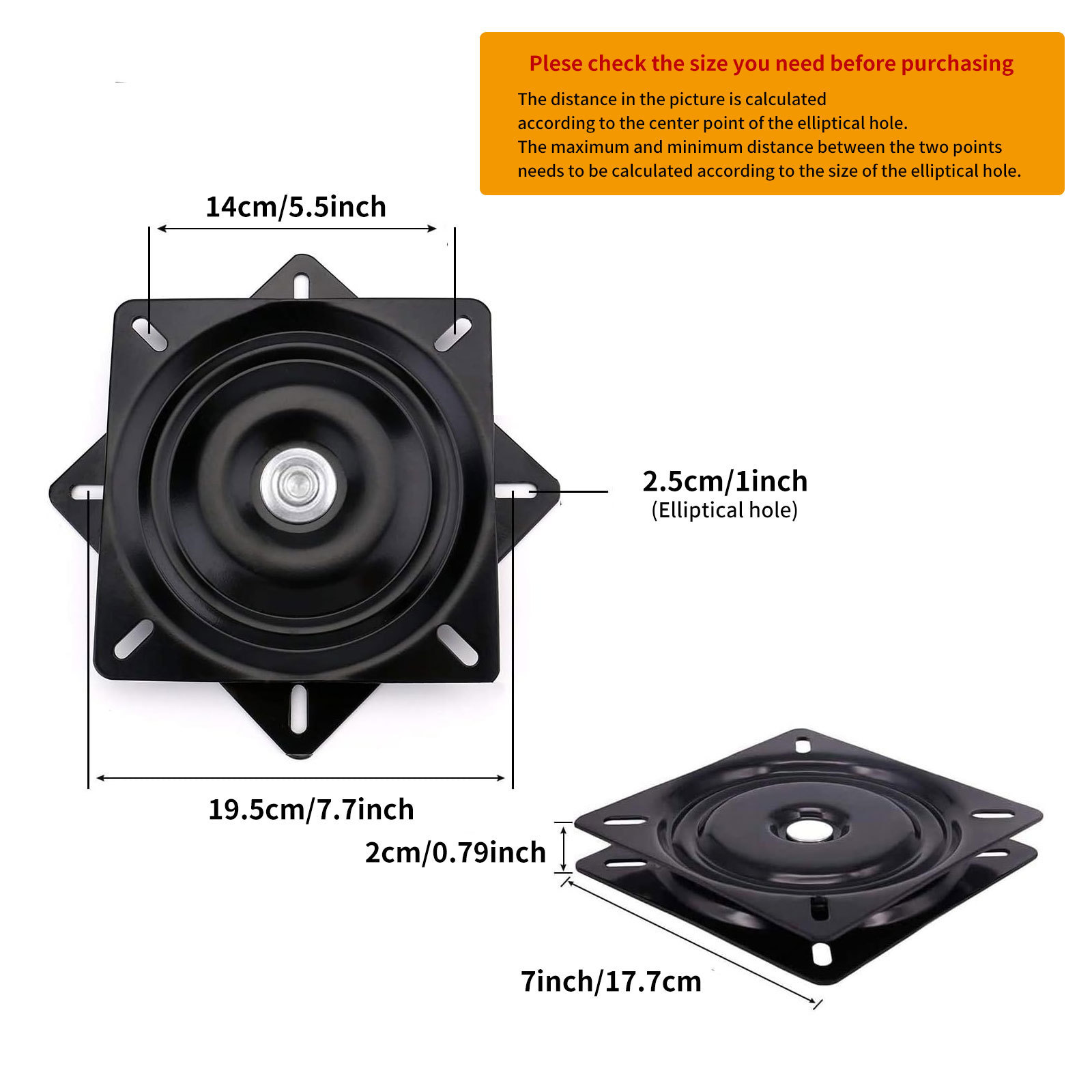 Boat Seat Swivel 360 Degree Seat Swivel Base Mount Plate for Bar Stool/Chair Boat/Van Pilot Seat