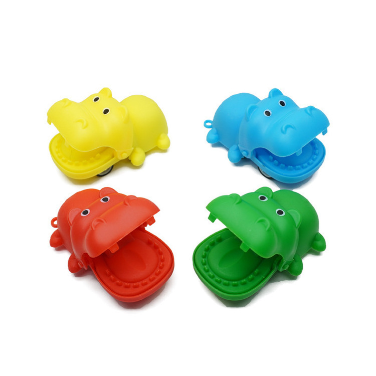 Children's hippopotamus mouth toy press and bite finger mini cartoon gashapon small toy