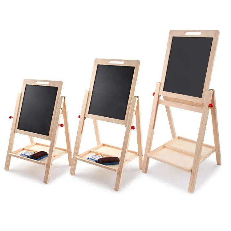 Wooden Double Sided Easel Kids Drawing Board Magnetic for Children Learning