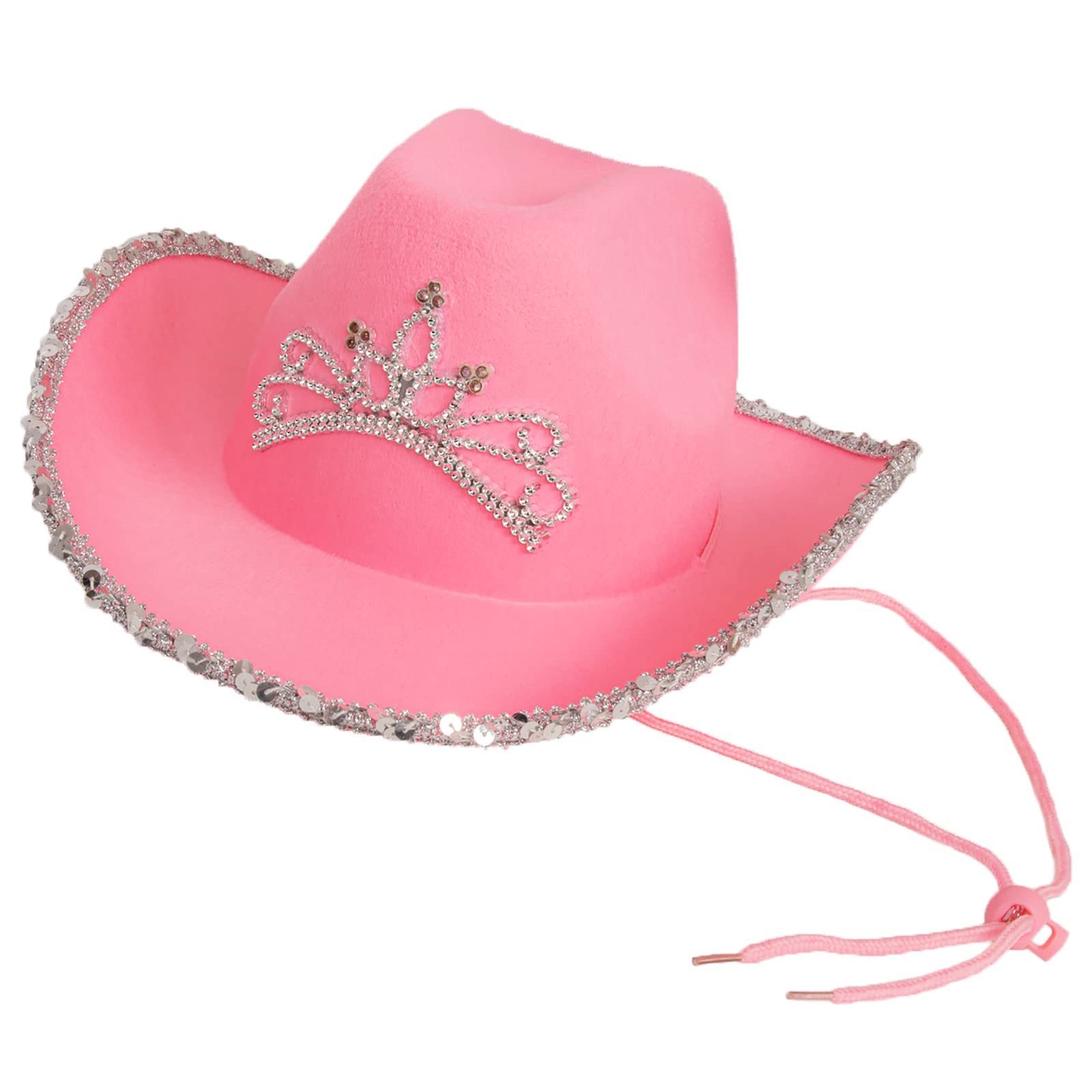 Wholesale Western Style Rhinestone Blinking Cowgirl Hats Women pink Cowboy Hats