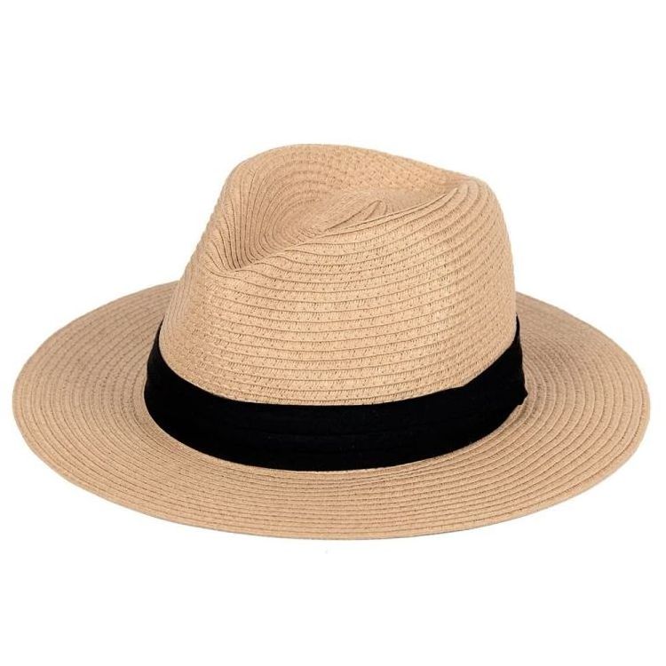 OEM design Outdoor Women Men Wide Brim Beach Panama Paper Hat Sublimation Straw Sun Hats With Logo