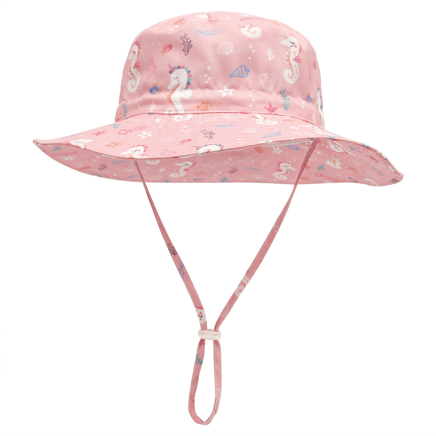 Factory sale printed brim outdoor quick dry baby Kids bucket hat uv protection sun hat string fishing bucket hats