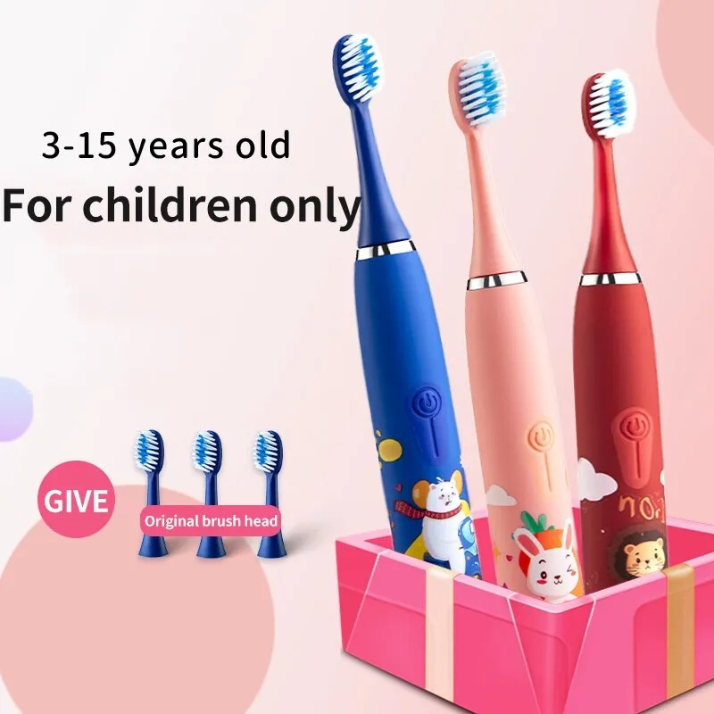 mini cute intelligent timing usb rechargeable children's ultra sonic oral electric toothbrush for kids