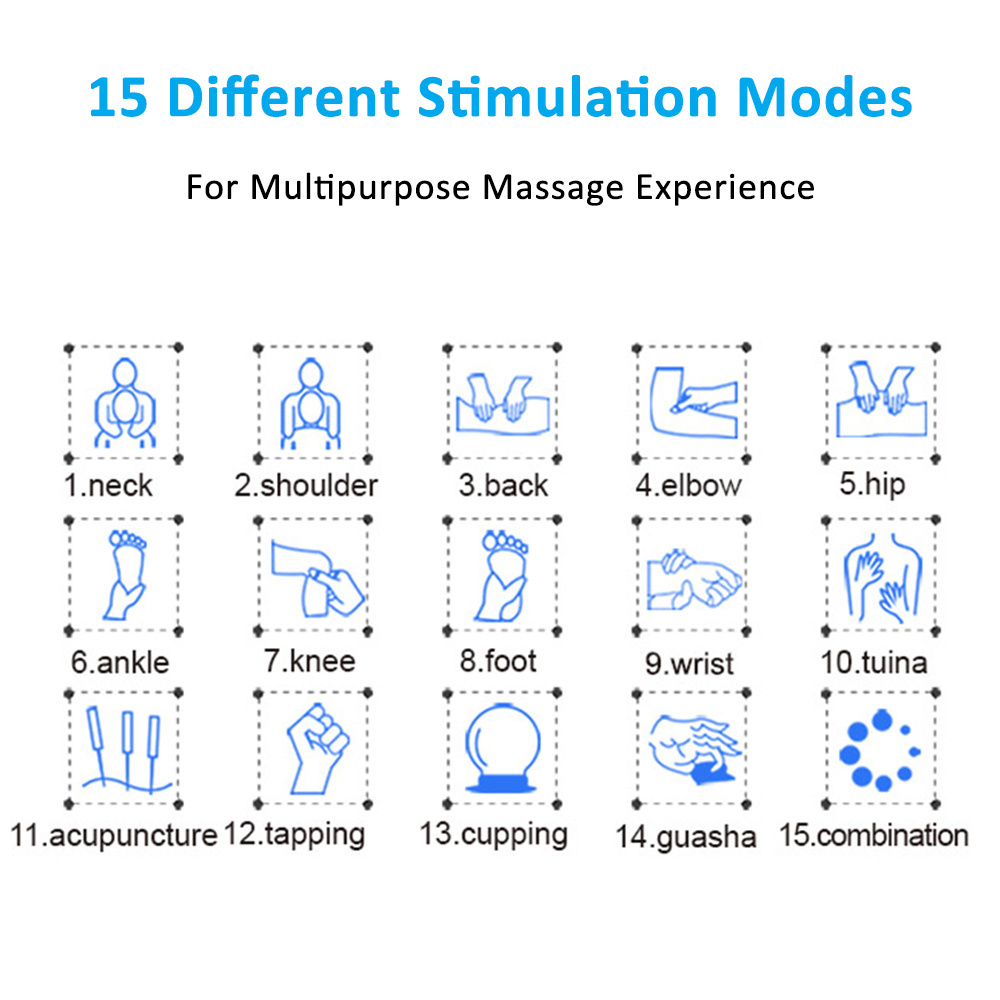 15 Modes Electric portable EMS Muscle Stimulator TENS unit Therapy Digital Pulse neck and back massager