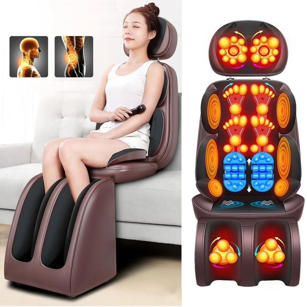 wholesale Vibrating heating kneading shiatsu Cervical Neck Full Body lumbar back Car Massager seat Cushion