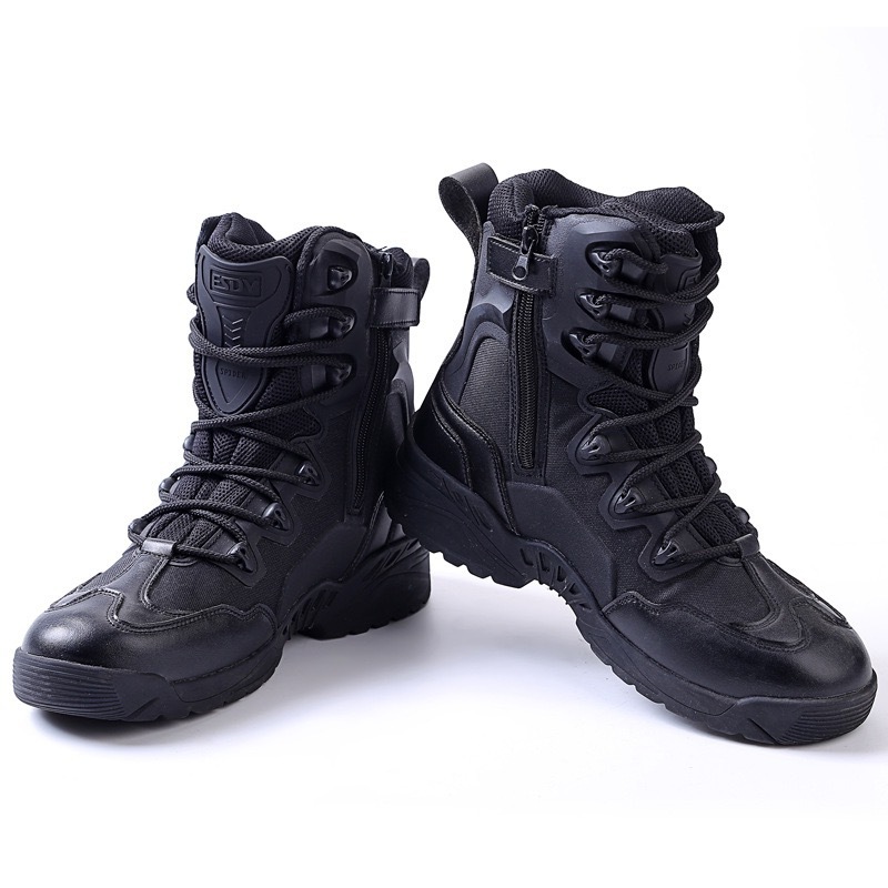 Tactical Climbing Hiking Boots Sepatu Wholesale Outdoor Sports Waterproof Hiking Shoes Work Boots  Height Combat Boots