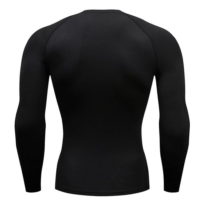 Compression Shirt Men's T-Shirt Long Sleeve Black Top Fitness Skin Quick Dry Breathable Casual long T-Shirt