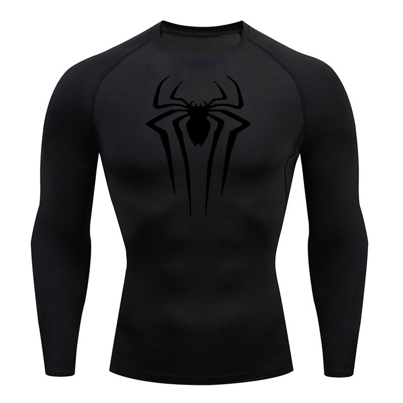 Compression Shirt Men's T-Shirt Long Sleeve Black Top Fitness Skin Quick Dry Breathable Casual long T-Shirt