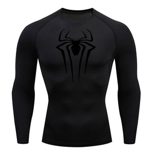 Compression Shirt Men's T-Shirt Long Sleeve Black Top Fitness Skin Quick Dry Breathable Casual long T-Shirt