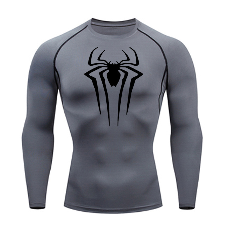 Compression Shirt Men's T-Shirt Long Sleeve Black Top Fitness Skin Quick Dry Breathable Casual long T-Shirt