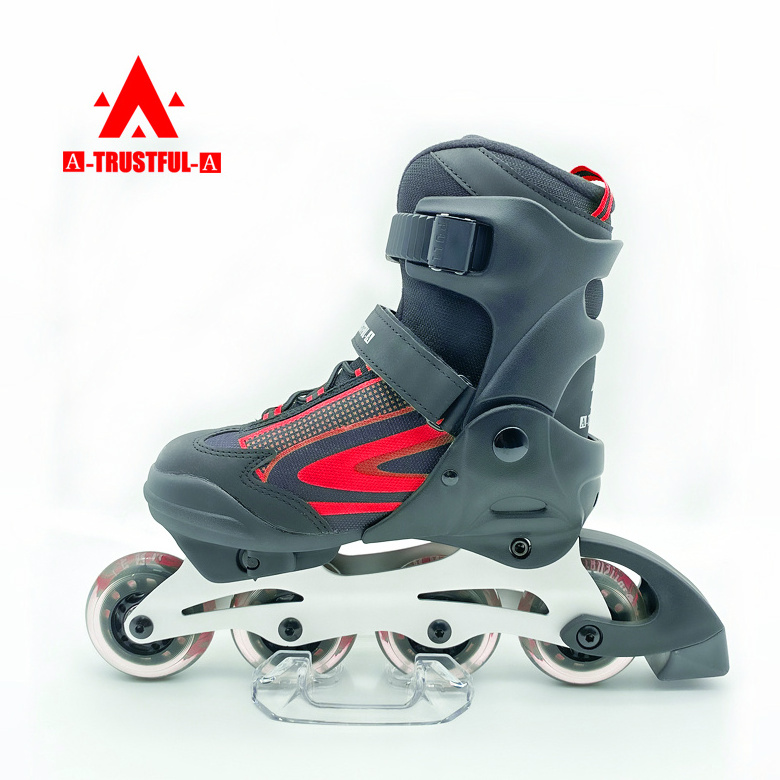 inline skate child outdoors shoe buckle adults roller skate PU wheels with flashing thcikened aluminum alloy brackets