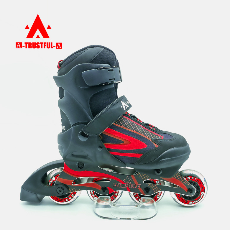 inline skate child outdoors shoe buckle adults roller skate PU wheels with flashing thcikened aluminum alloy brackets