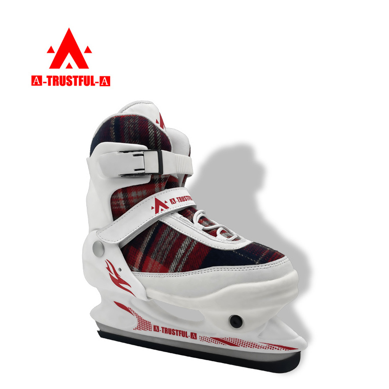 2021 Factory NEW design white ice speed skates ice rink Telescopic Adjustable Ice skating for teenage