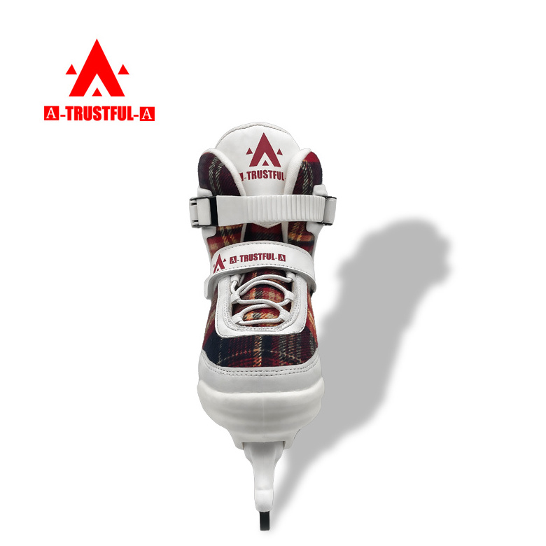 2021 Factory NEW design white ice speed skates ice rink Telescopic Adjustable Ice skating for teenage