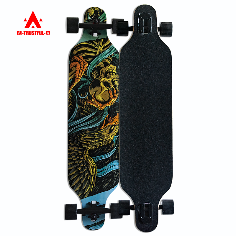 Custom Adult Professional Longboard Non-slip Deck Thickened 9-Ply Maple Wood Skateboard