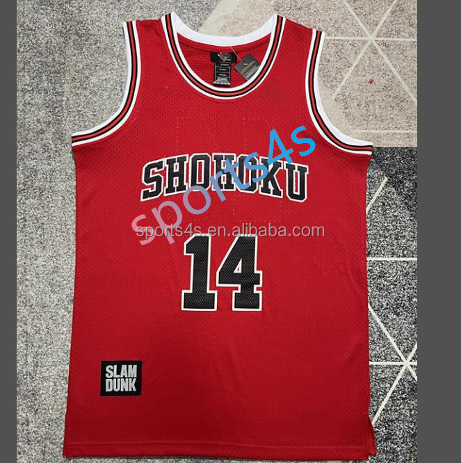 Japan Anime film slam dunk basketball jersey 14 HISASHI MITSUI top mesh best quality basketball jersey