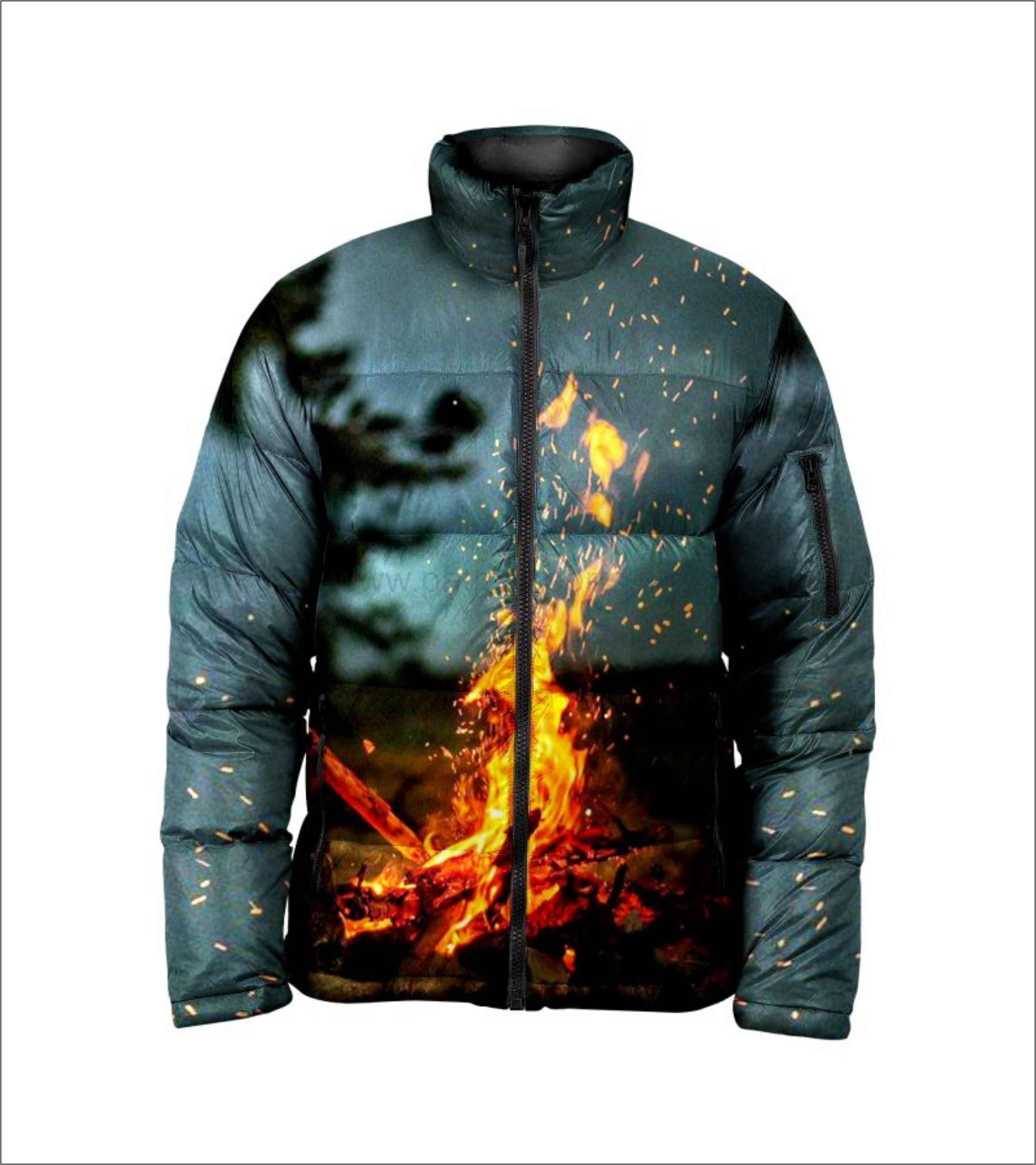 Trending Sublimation print Cold weather winter red bubble puffer coat men Bubble Padded jackets Best selling Design