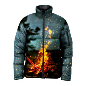 Trending Sublimation print Cold weather winter red bubble puffer coat men Bubble Padded jackets Best selling Design