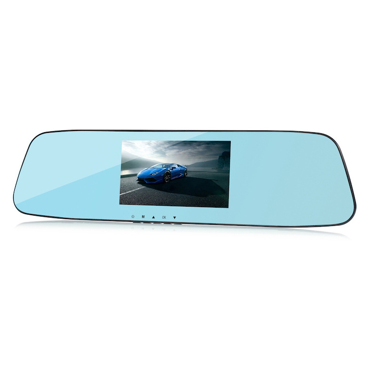 L505C Full HD 1080P 4.3inch dual lens car rear view mirror DVR 14MP touch screen rear view camera dash