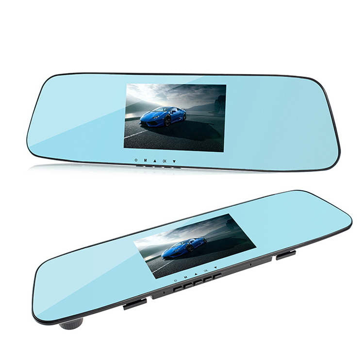 L505C Full HD 1080P 4.3inch dual lens car rear view mirror DVR 14MP touch screen rear view camera dash