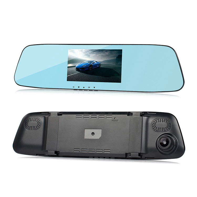 L505C Full HD 1080P 4.3inch dual lens car rear view mirror DVR 14MP touch screen rear view camera dash