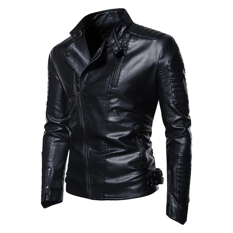 PU Leather Jacket Men New design Youth Motorcycle Jacket leather material For Men Stylish Leather Jacket wholesale customized