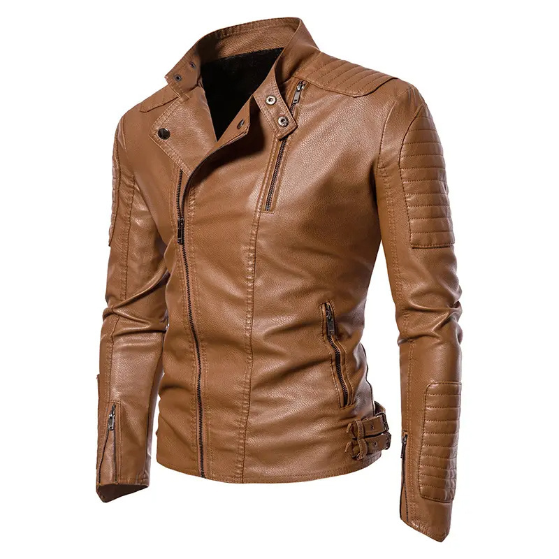 PU Leather Jacket Men New design Youth Motorcycle Jacket leather material For Men Stylish Leather Jacket wholesale customized