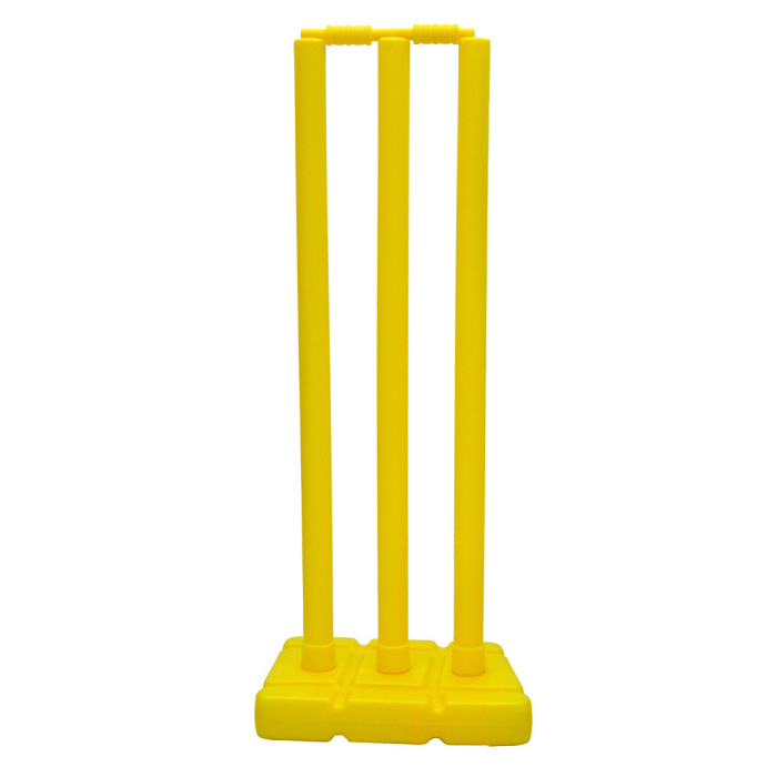 Plastic cricket stump set plastic wickets 3 Stumps 2 Bails and 1 Base with customized own logo cricket Stumps Set