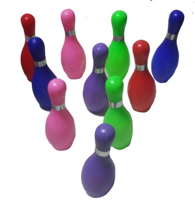 High Selling Bowling Supplies 2 Ball 10 Pins Multicolor Indoor Price Mini Skittles Bowling Set For Kids From India