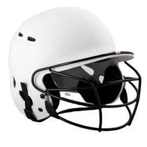 Baseball Batter's Helmet with baseball face guard in Matt Shell Customized Pattern Applied