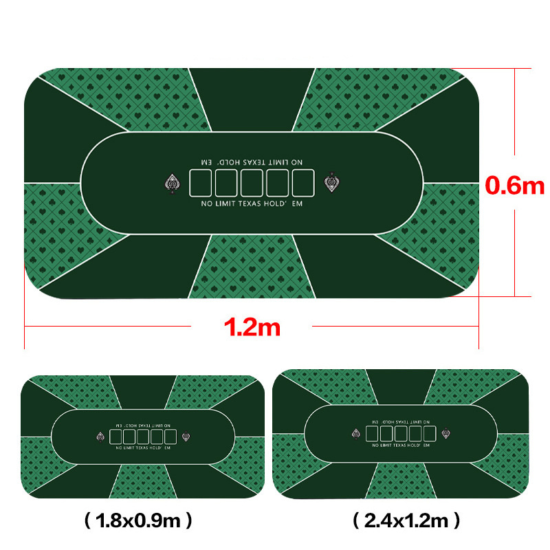 Casino Tablecloth Poker Table Mat Natural Rubber Non-Slip Foldable Custom Pattern Logo Texas Hold'Em Table Mat Card poker Mat