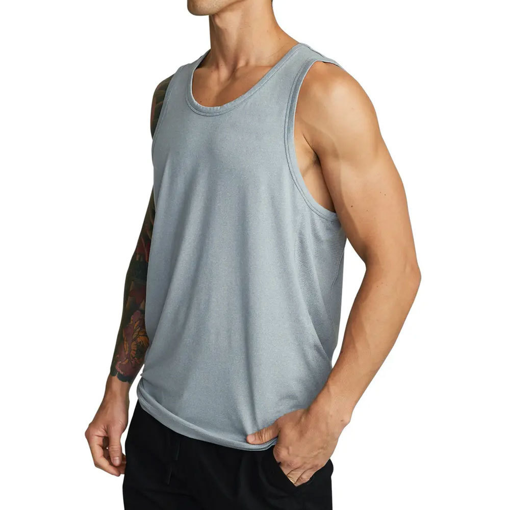 Wholesale Custom Logo Cotton Sports Running Vest Men's Tank Top Training Fitness Bodybuilding Men Sports Singlet