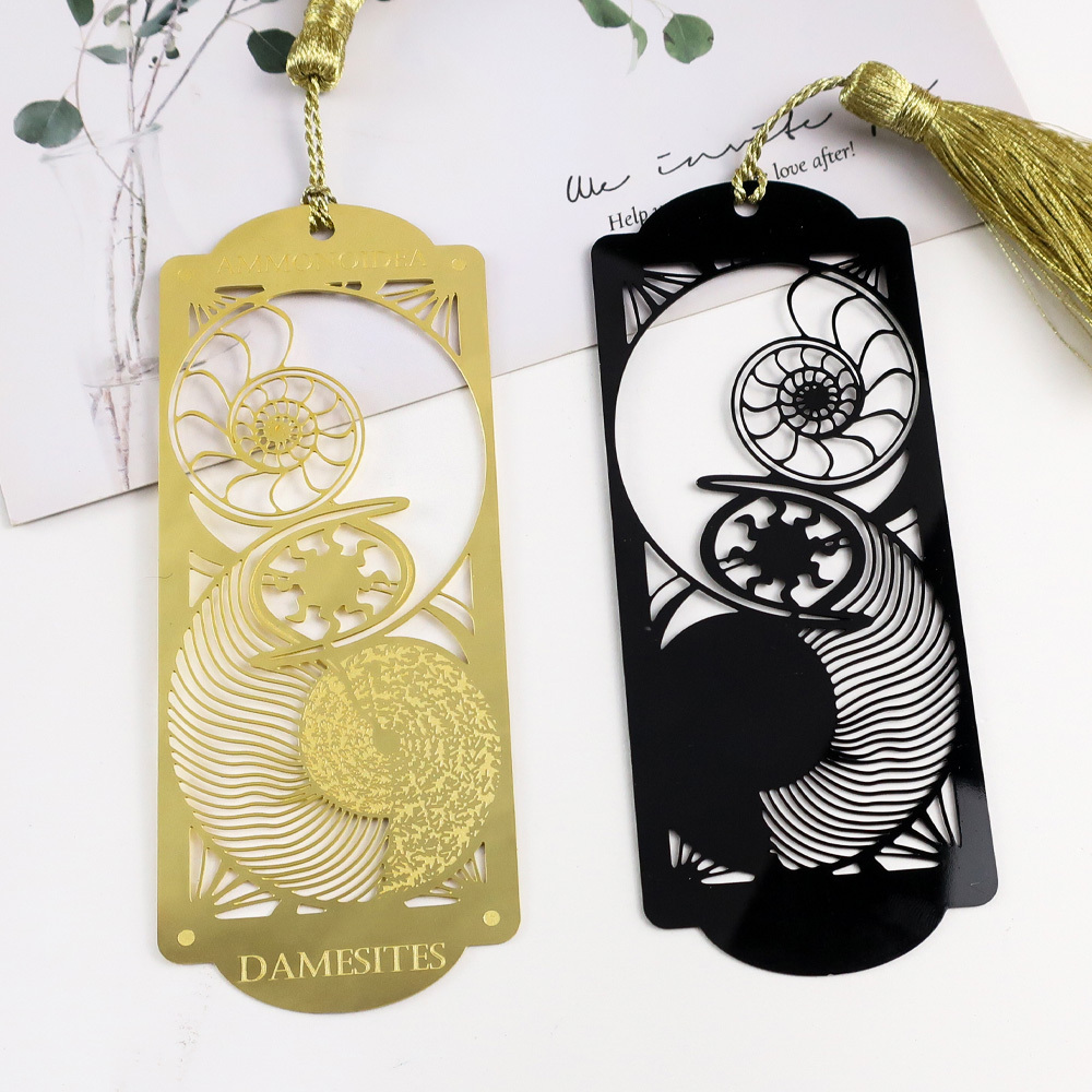 Custom metal crafts sublimation promotional fashion decorative book mark 3D tassels metal brass enamel bookmark with custom logo