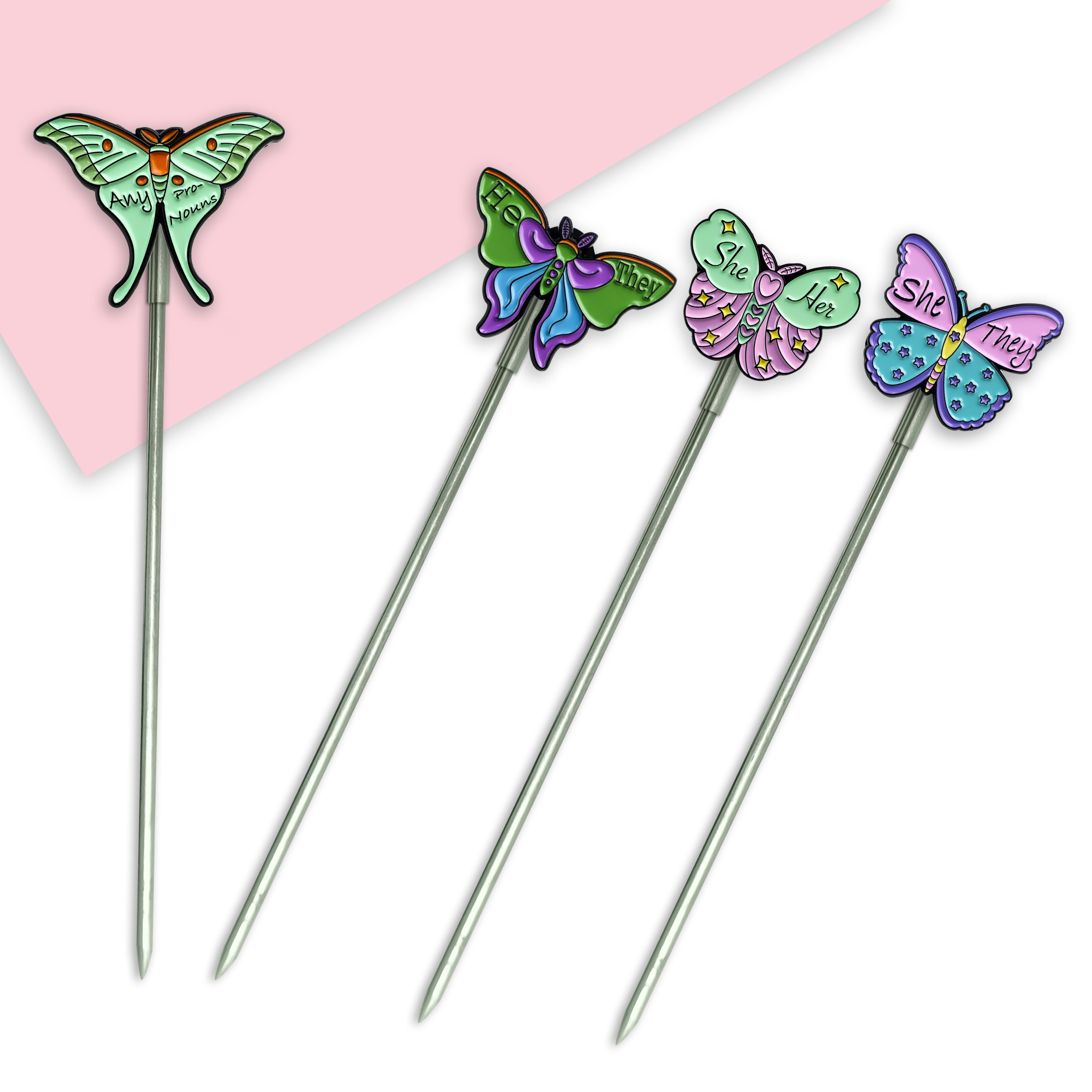 Custom stainless steel reusable cocktail metal sticks reusable drink picks martini picks toothpicks food fruit picks